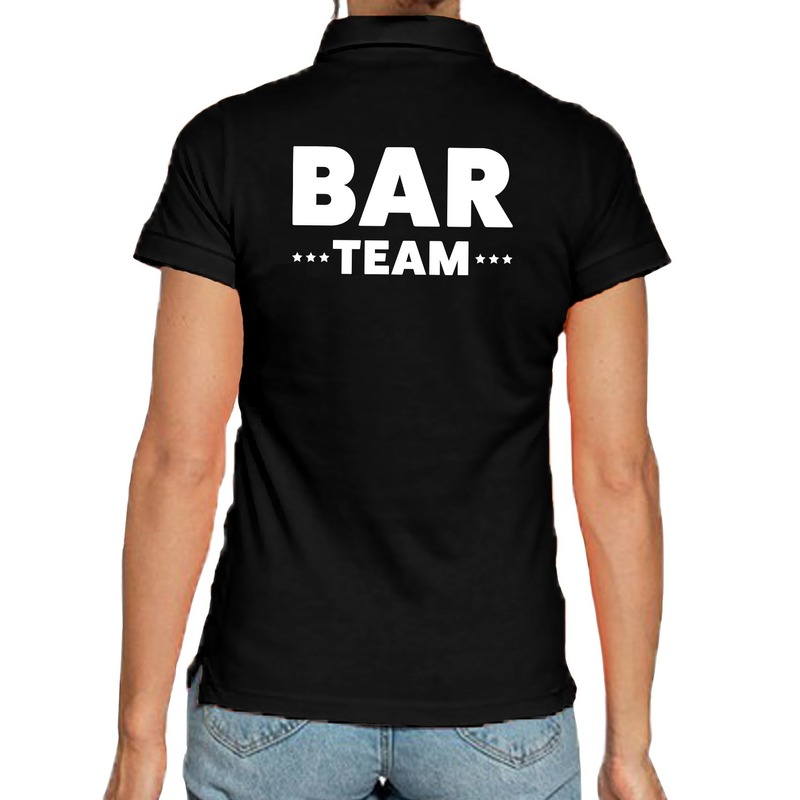 Bar team poloshirt zwart voor dames - bar crew / personeel polo shirt Top Merken Winkel